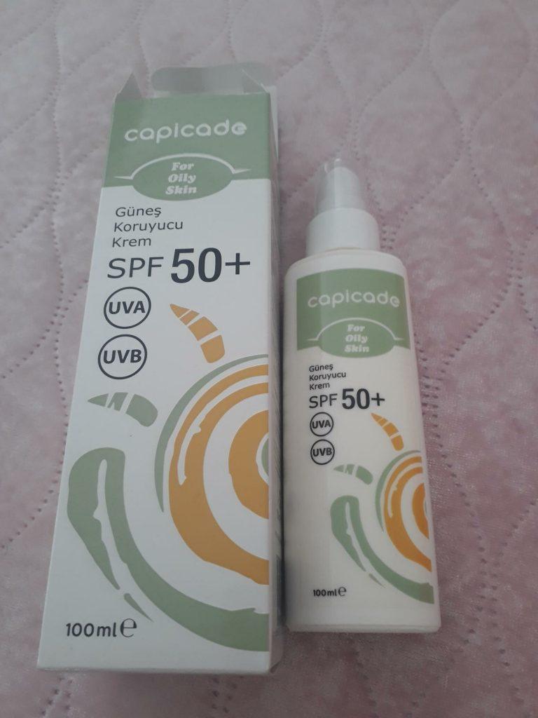 Capicade SPF 50+ Yağlı Akneli Ciltler Güneş Koruyucu Krem