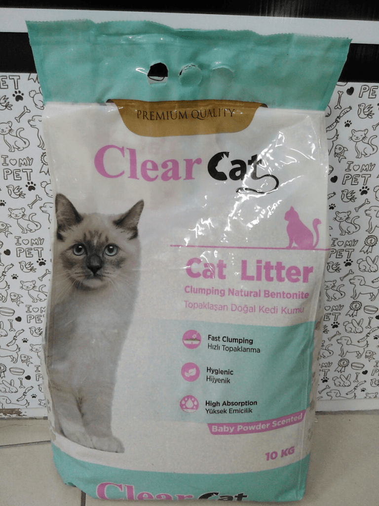 Clear Cat Bebek Pudrası Kokulu İnce Taneli Bentonit Kedi Kumu